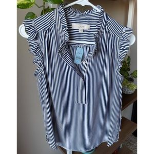 NWT | Ruffle Shell Button Blouse | SP | LOFT